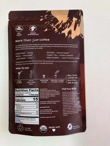 Ryze Mushroom Coffee 💯 Organic,30 servings